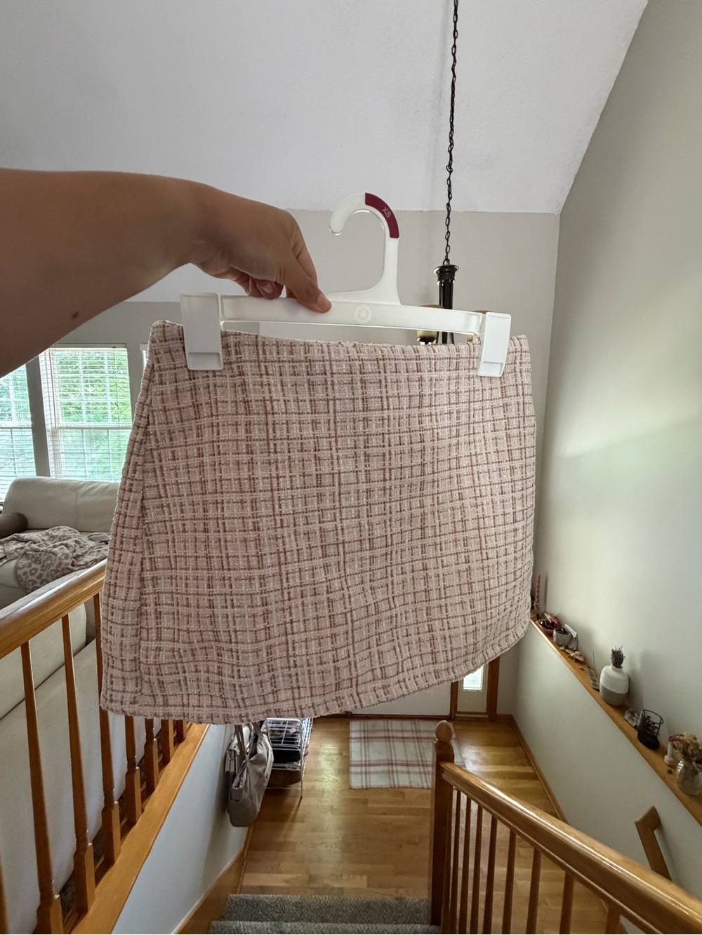 Altar'd State Plaid Tweed Mini Skirt